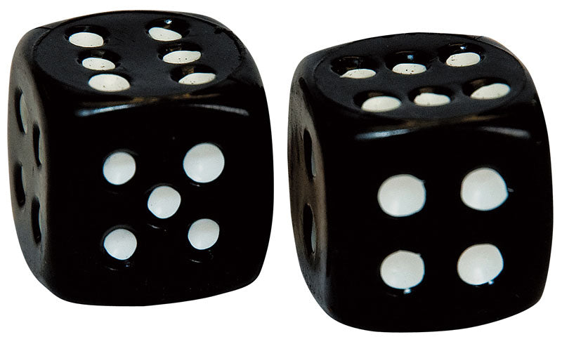 Weldtite Dice Valve Caps in Black (card of 2)