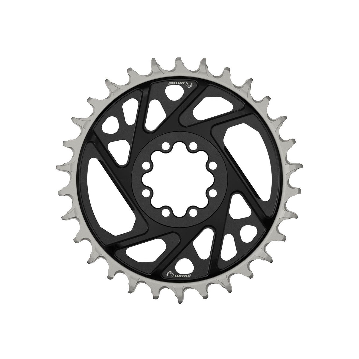 SRAM Chain Ring T-TYPE Powermeter Threaded 0mm Offset Eagle (including pin thread backup and screw) XXSL D1 2023: BLACK/SILVER 32T