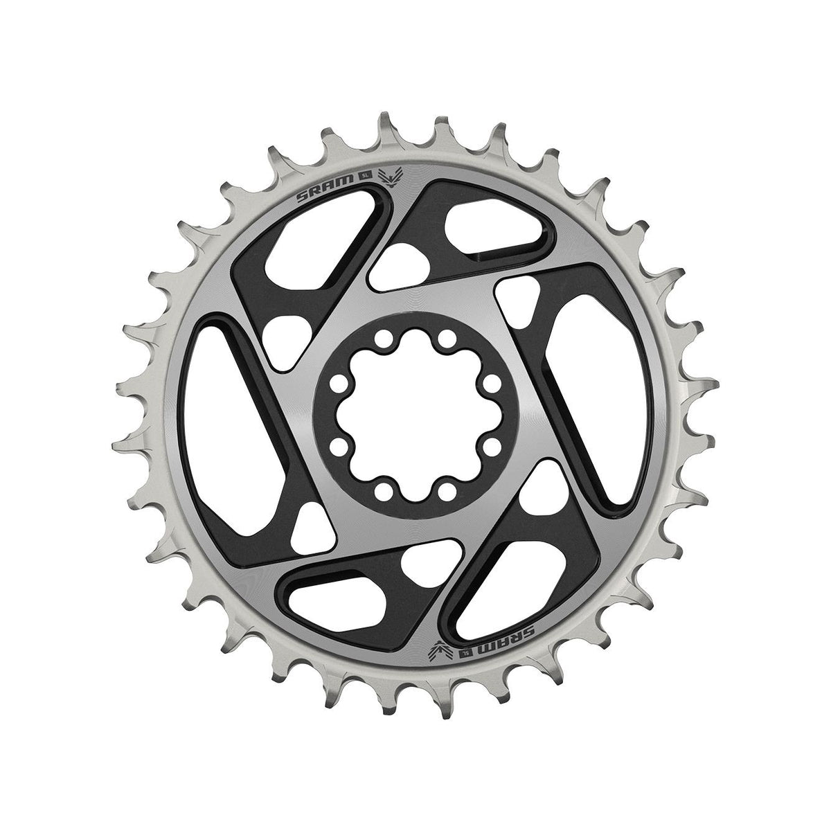 SRAM Chain Ring T-TYPE Powermeter Threaded 3mm Offset Eagle (including pin thread backup and screw) XXSL D1 2023: BLACK/SILVER 32T