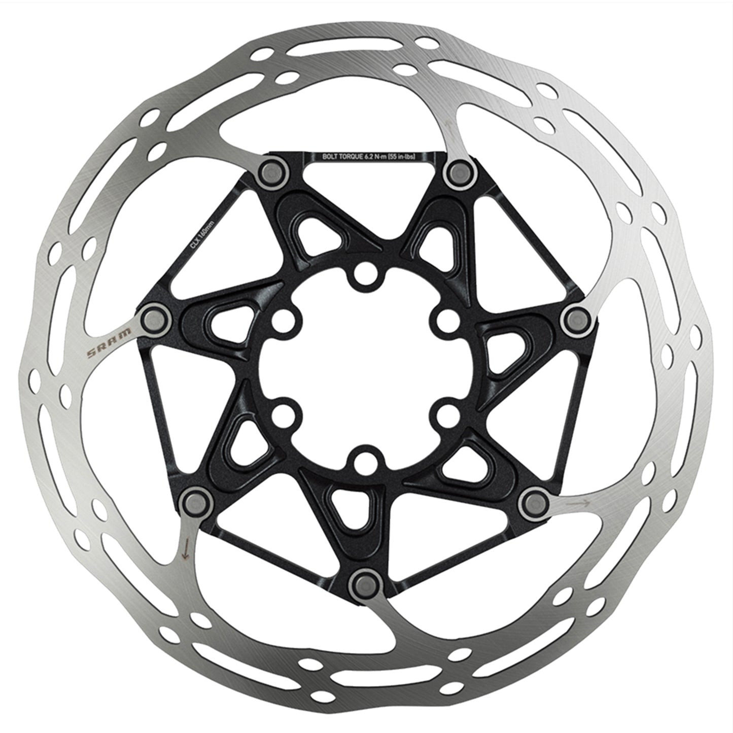 SRAM Rotor Centerline CenterLock Rounded 1.85mm: BLACK 180MM