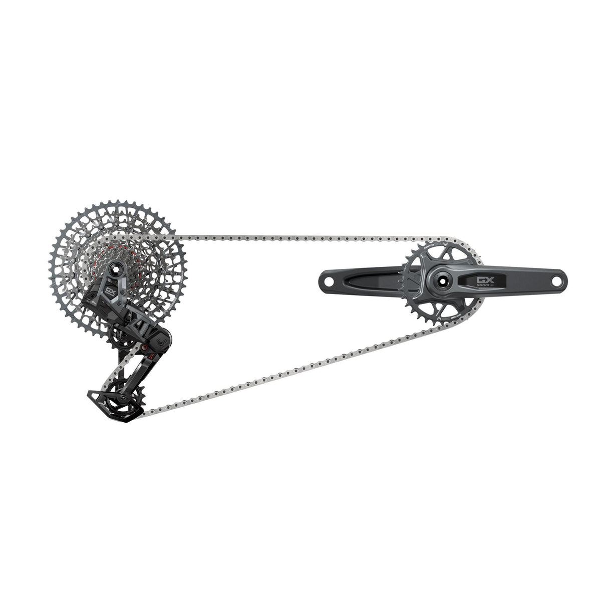 SRAM Eagle 90 Groupset EMTB SRAM/BROSE (RD, Single Click Trigger wClamp, FC Eagle 90, CR T-Type 36T, Clip-on Guard, GX T-Type chain 126l, CS XS-1275 BLK 10-52t): 165MM