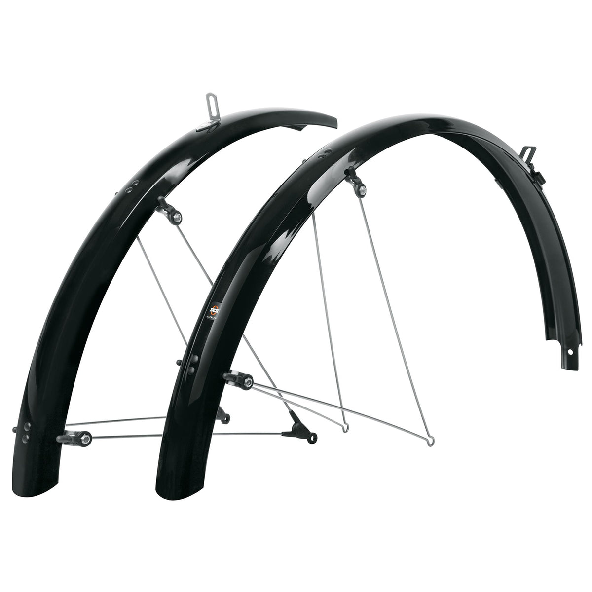 SKS Bluemels Stripes 28" Mudguard: BLACK/GREY 55MM