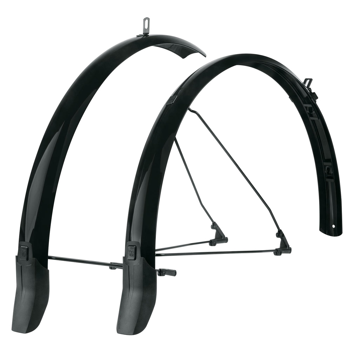 SKS Commuter Mudguard Set With Spoiler: SILVER 28" 35MM