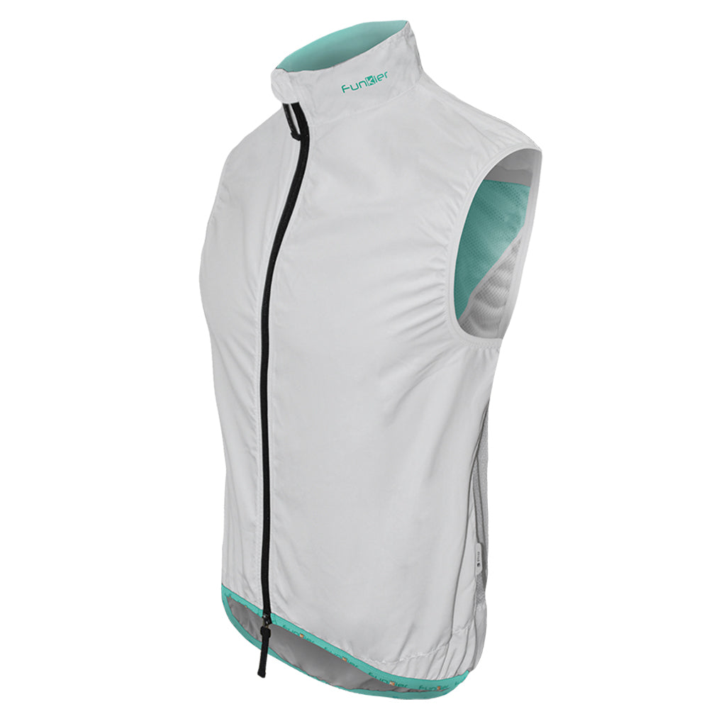 Funkier Windbloc Ladies Pro Gilet in White/Mint - Large