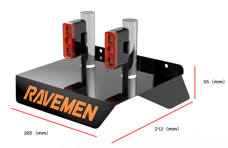 Ravemen 2-Rear-Light Slat Wall POS Display