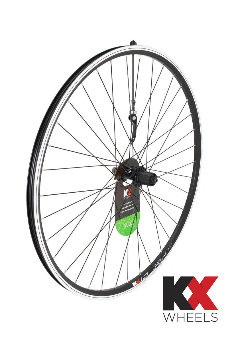 KX Hybrid 700C Doublewall Q/R Cassette Wheel Rim Brake (Rear) - Black