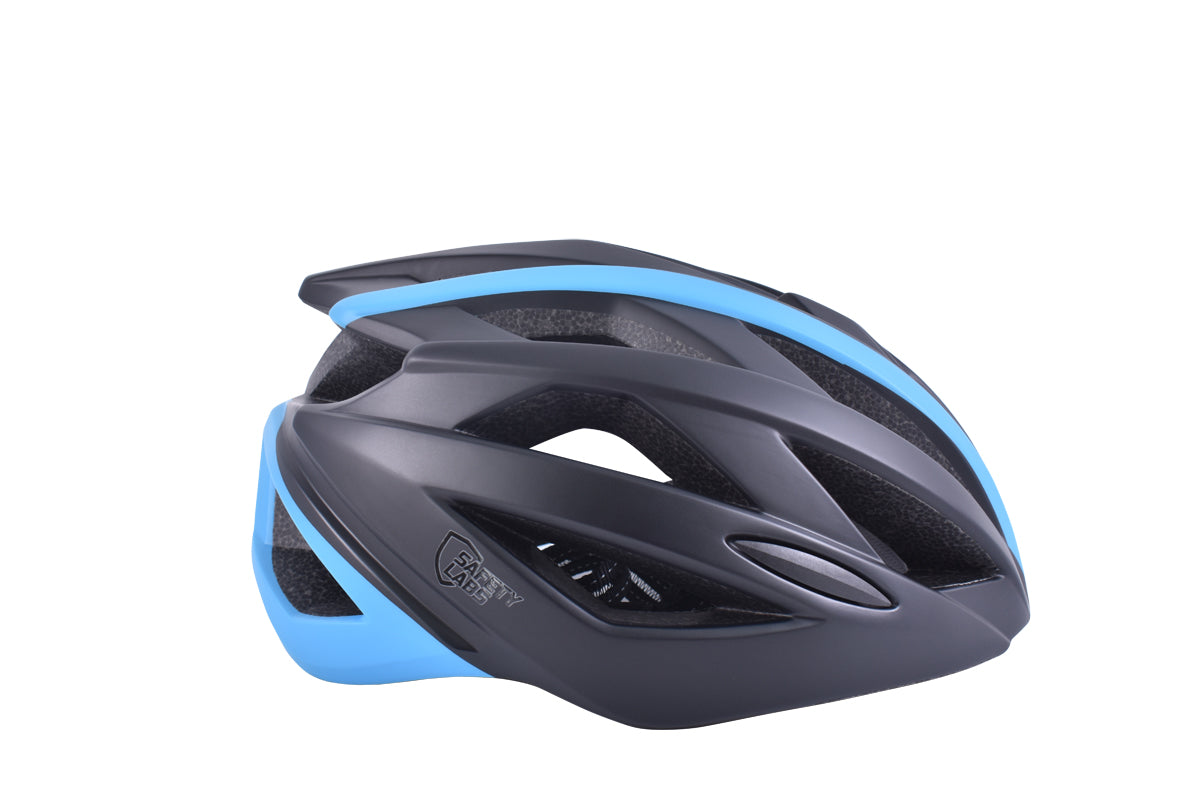 Safety Labs Xeno Road Inmold Helmet in Black/Blue Large (58-61cm)