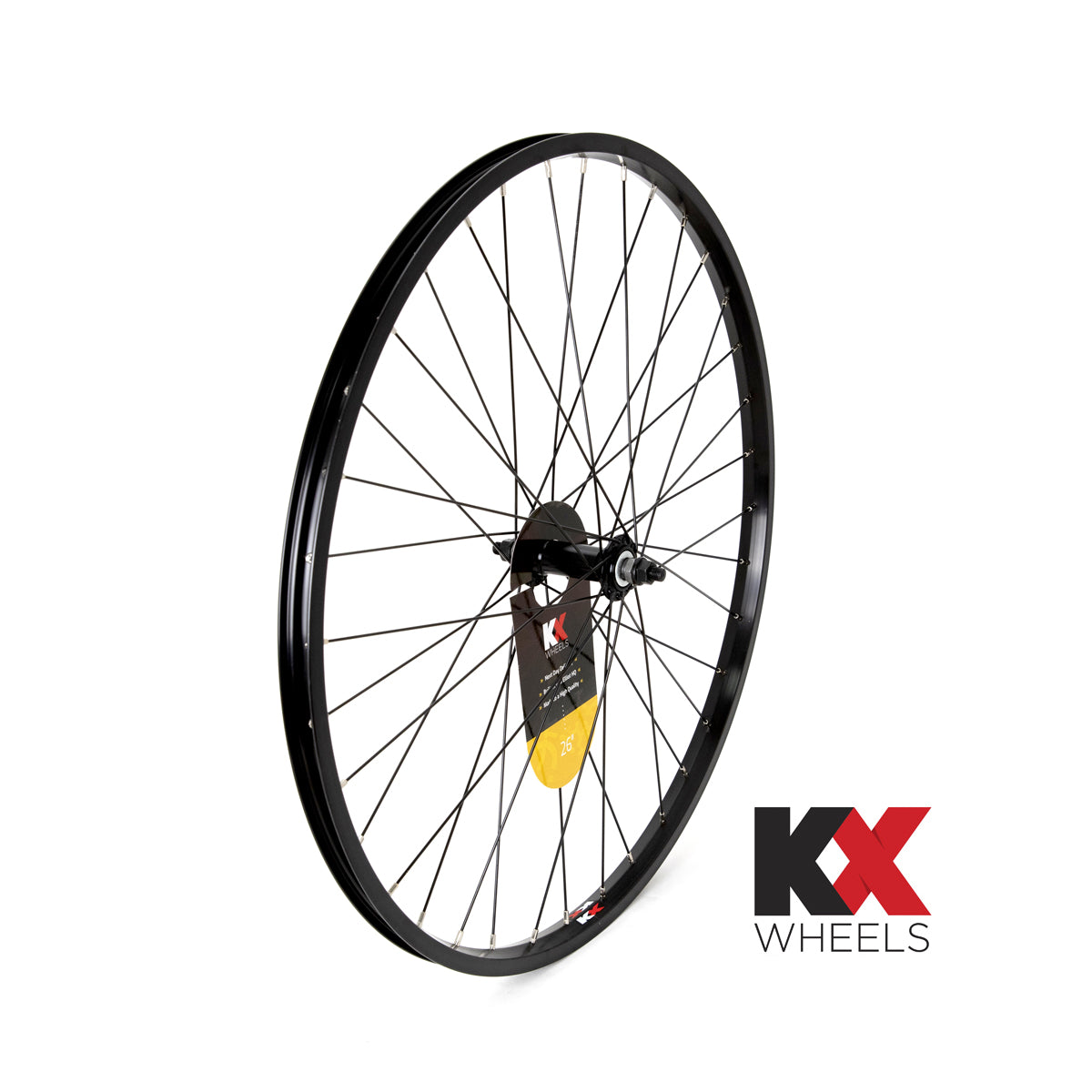 KX MTB 26" Singlewall Solid Axle Wheel Rim Brake (Front) - Black