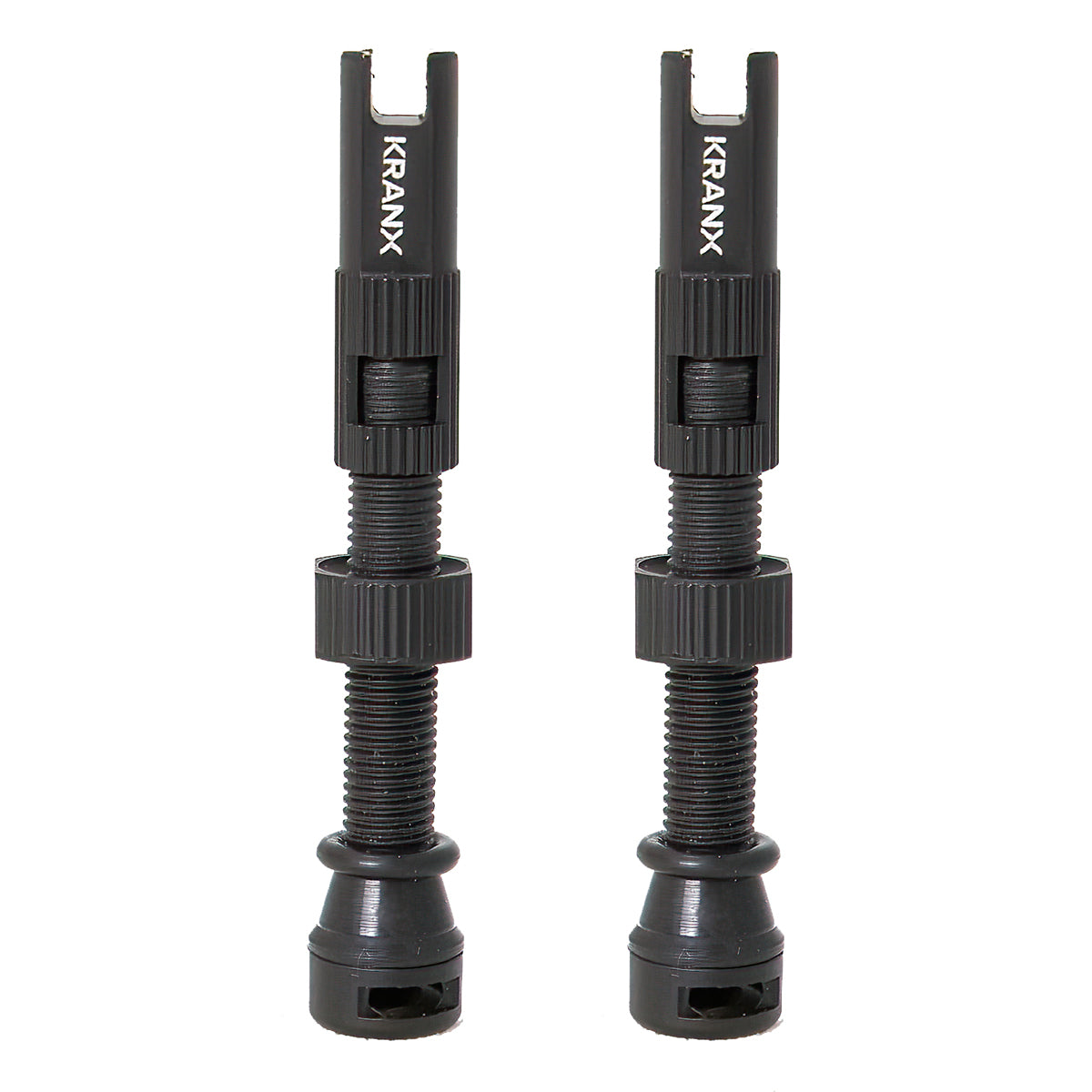 KranX Fast Flow Alloy Tubeless Valves (Pair) 44mm - Black