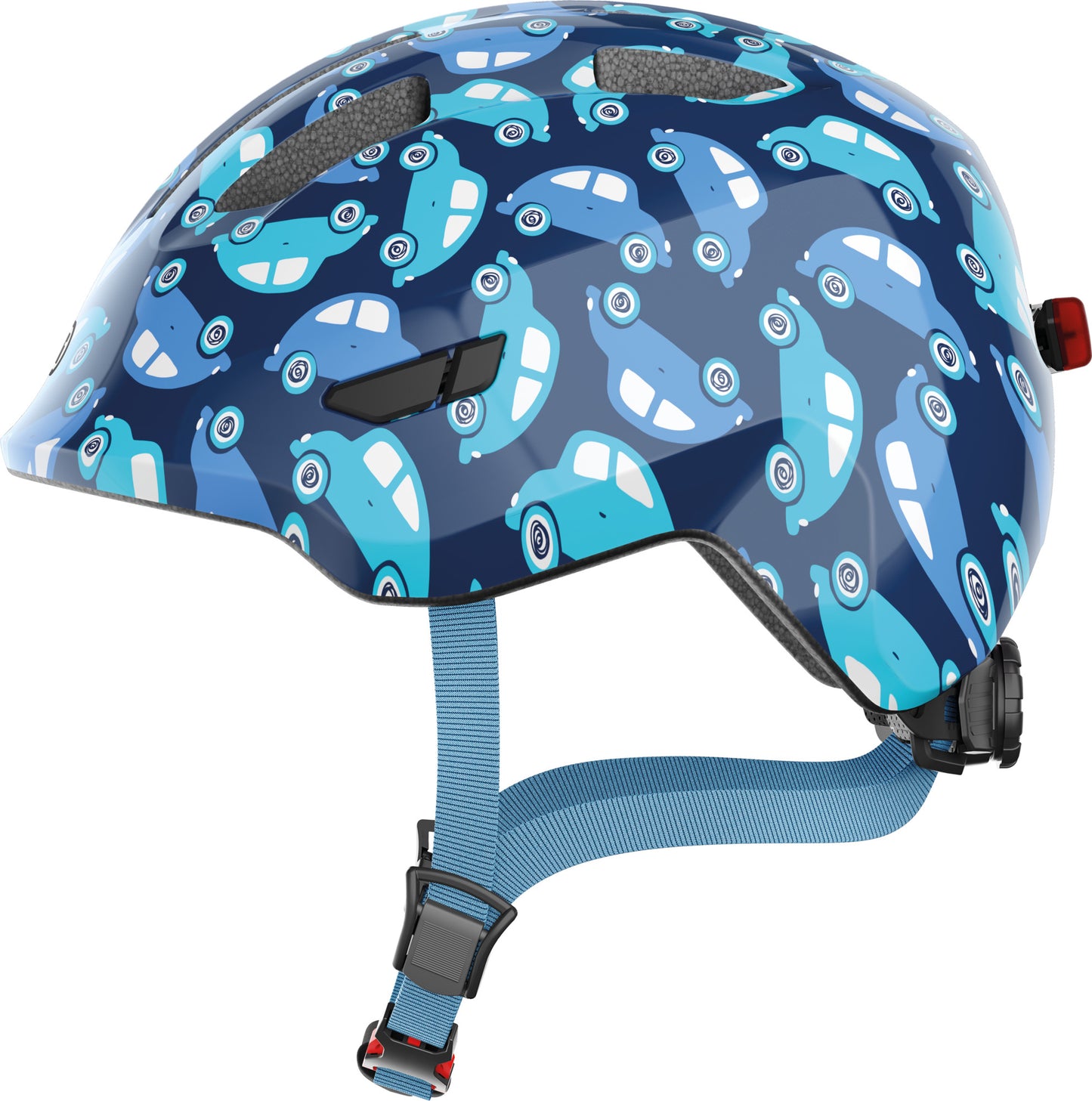 ABUS Smiley 3.0 LED Kids Leisure Helmet in Blue Car - Medium (50-55cm)