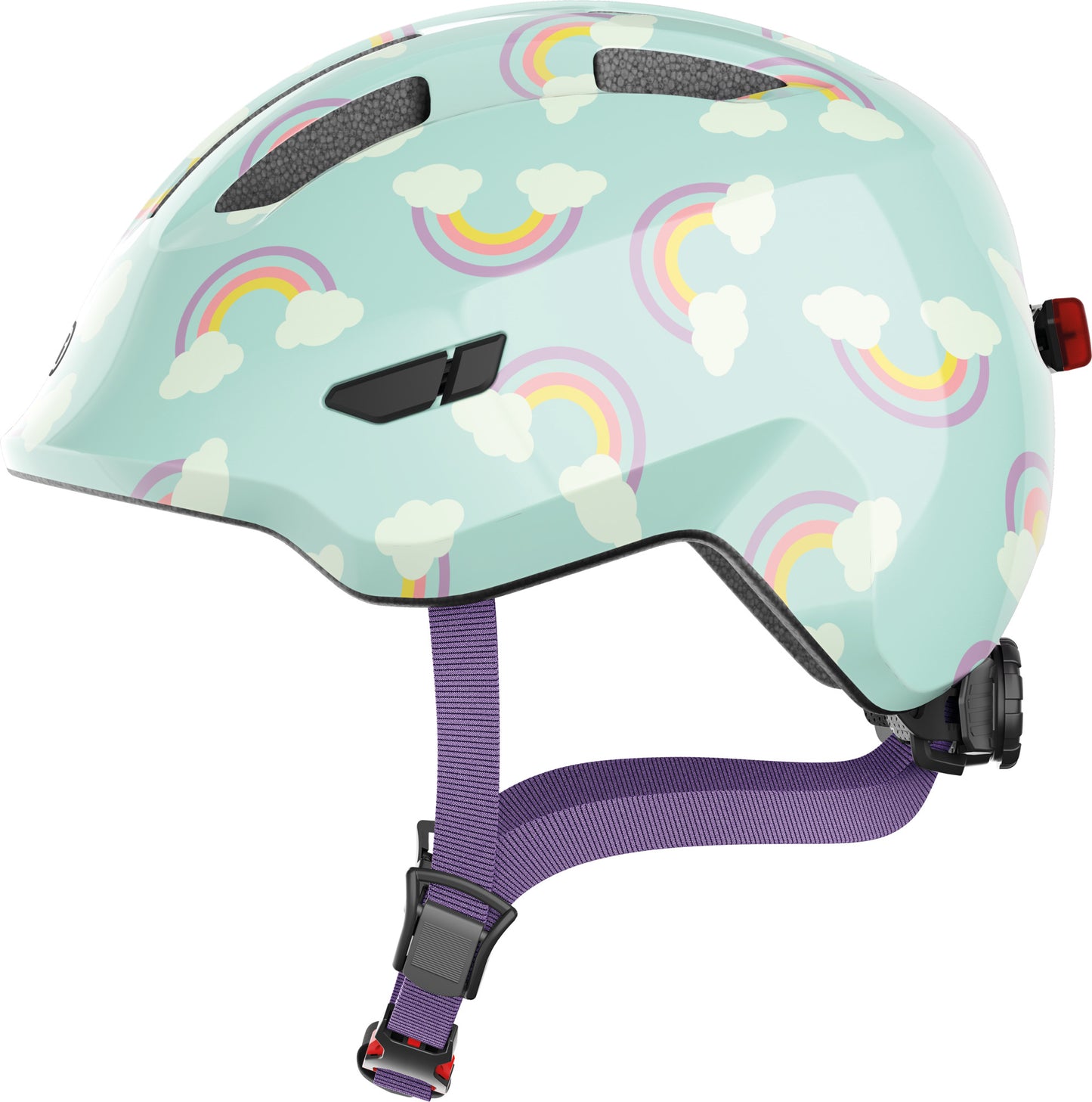 ABUS Smiley 3.0 LED Kids Leisure Helmet in Blue Rainbow - Medium (50-55cm)