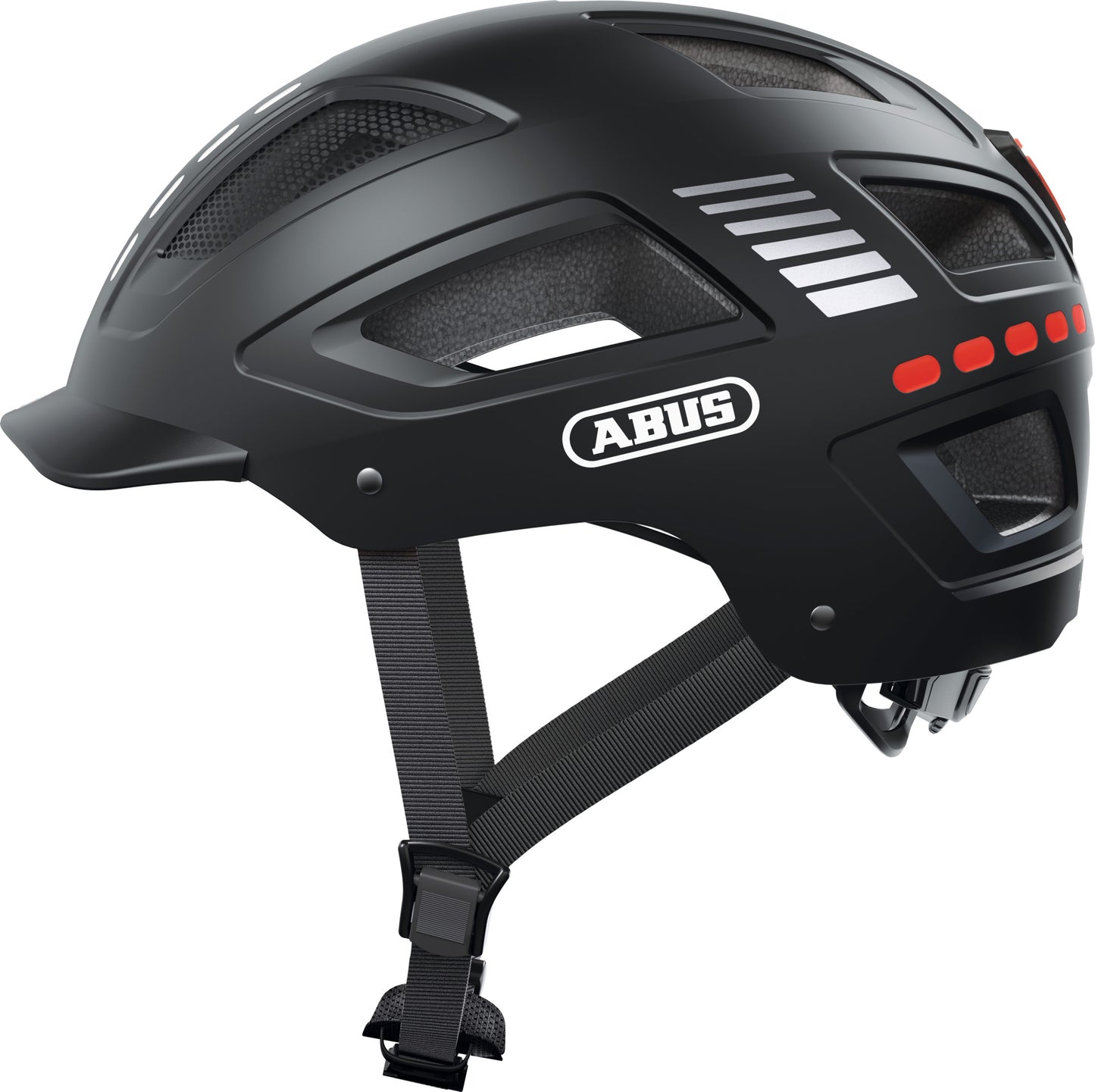 ABUS Hyban 2.0 LED Urban Helmet in Signal Black - Large (56-61cm)