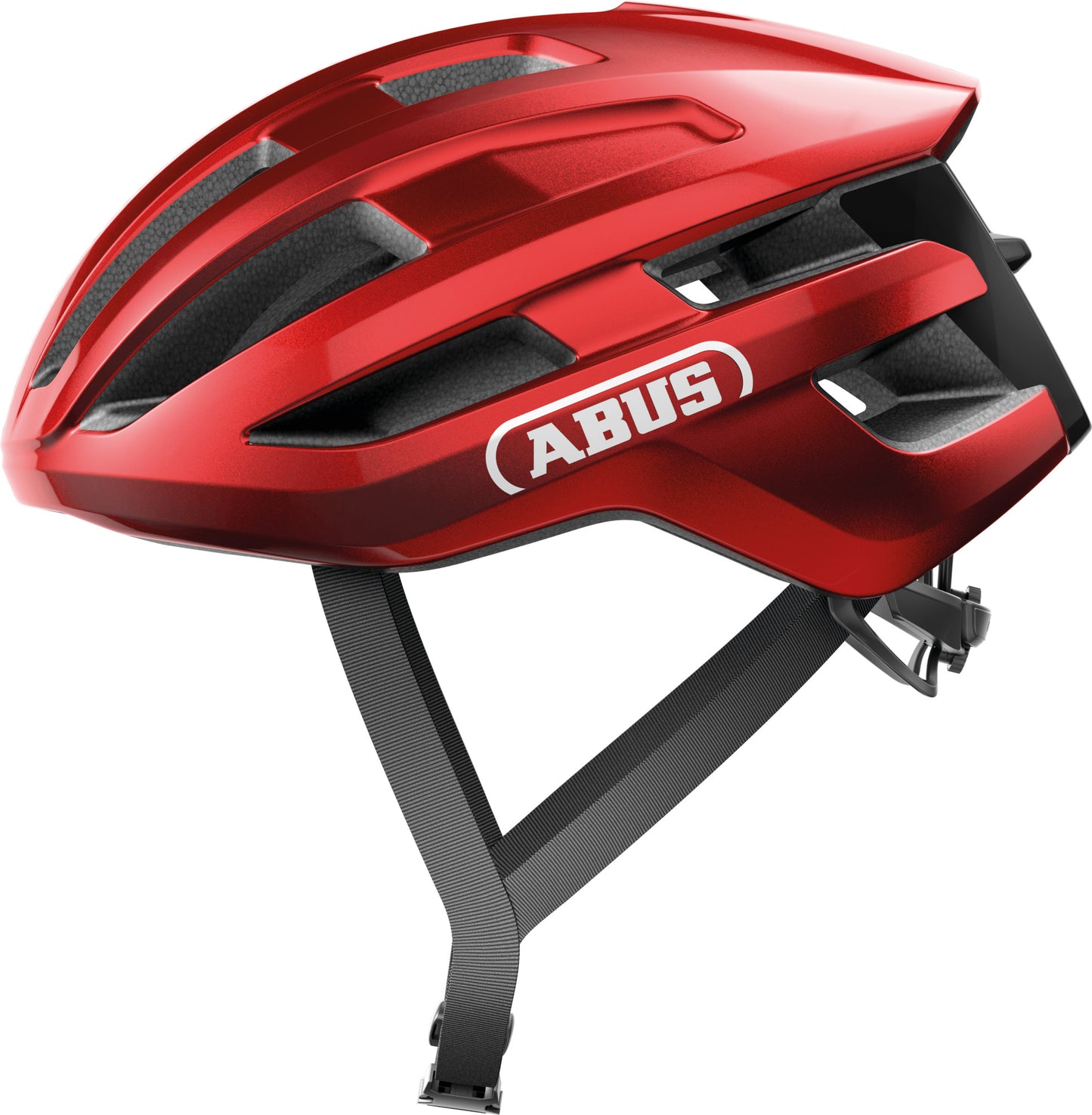 ABUS Powerdome Road Helmet in Blaze Red (Made in Italy) - Large (57-61cm)