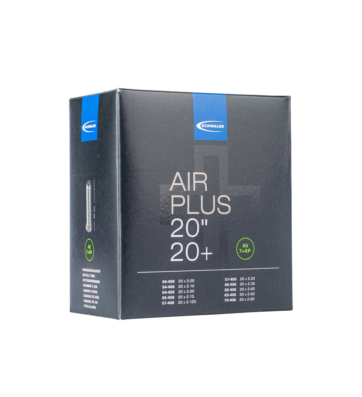 Schwalbe Air Plus AV7+AP 20 x 2.00" - 20 x 2.80" Schrader Downhill Tube