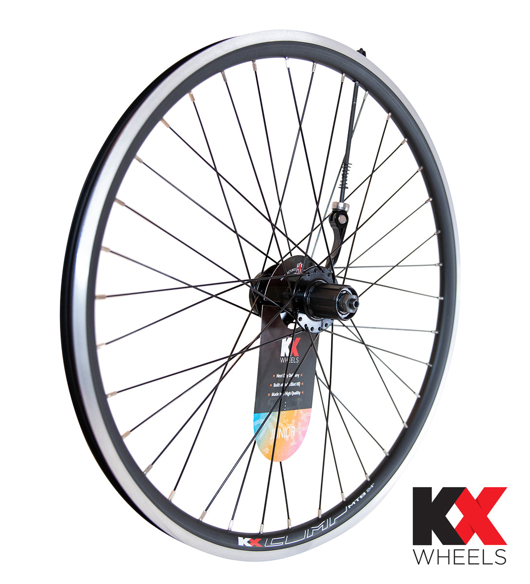 KX Junior 24" Doublewall Q/R Axle Cassette Wheel Disc / Rim Brake in Black (Rear)