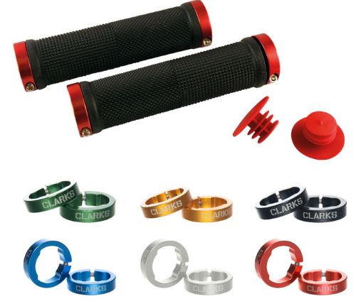 Clarks Vice Lock-on Grip in Black / Various Cols Anodized Rings - Black/Black