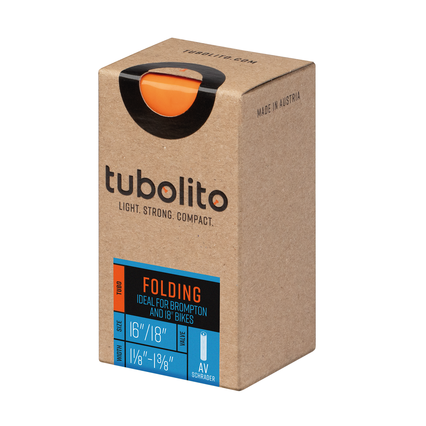 Tubolito Tubo Folding Bike 40mm Schrader Valve in Orange (16/18 x 1 1/8 - 1 3/8")