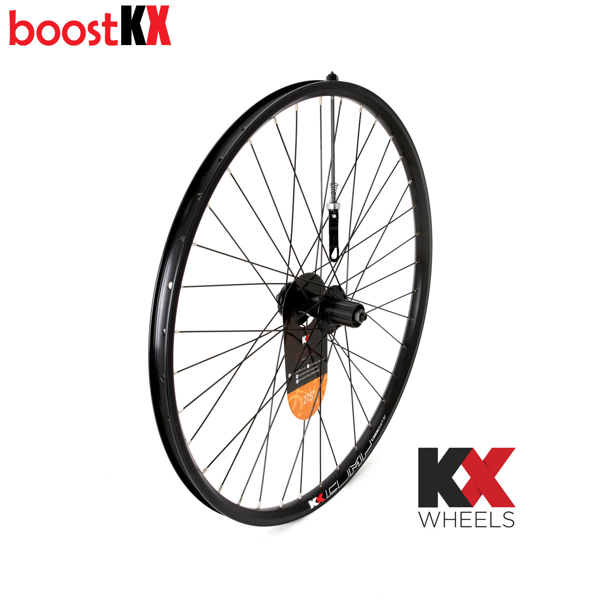 KX MTB 27.5" 650B Doublewall Q/R “Boost” 141mm Cassette Wheel Disc Brake in Black (Rear)