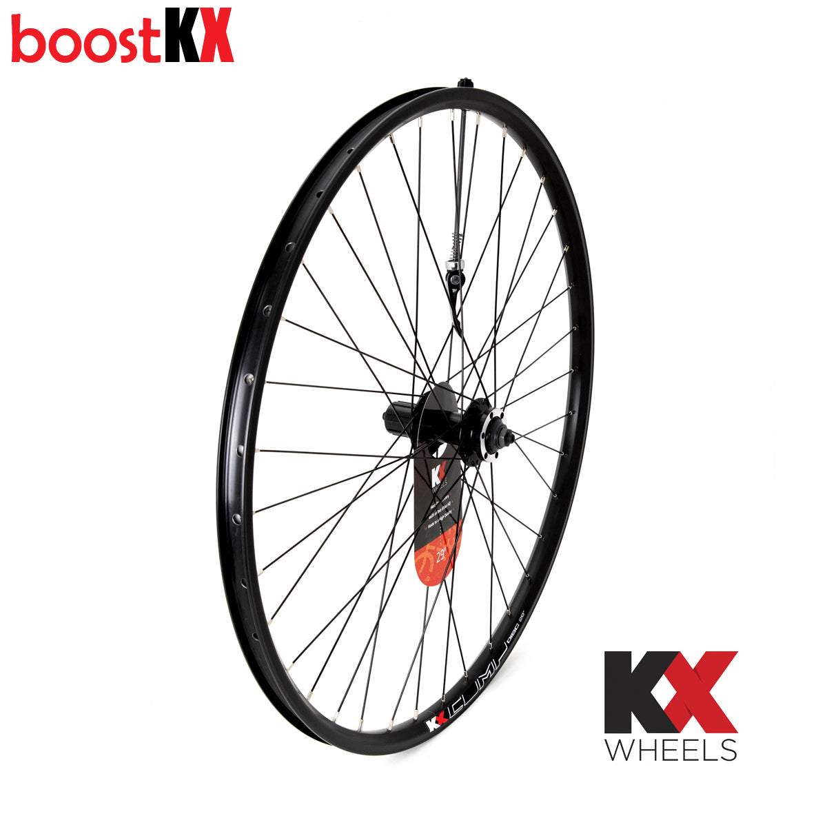 KX MTB 29" Doublewall Q/R “Boost” 141mm Cassette Wheel Disc Brake in Black (Rear)