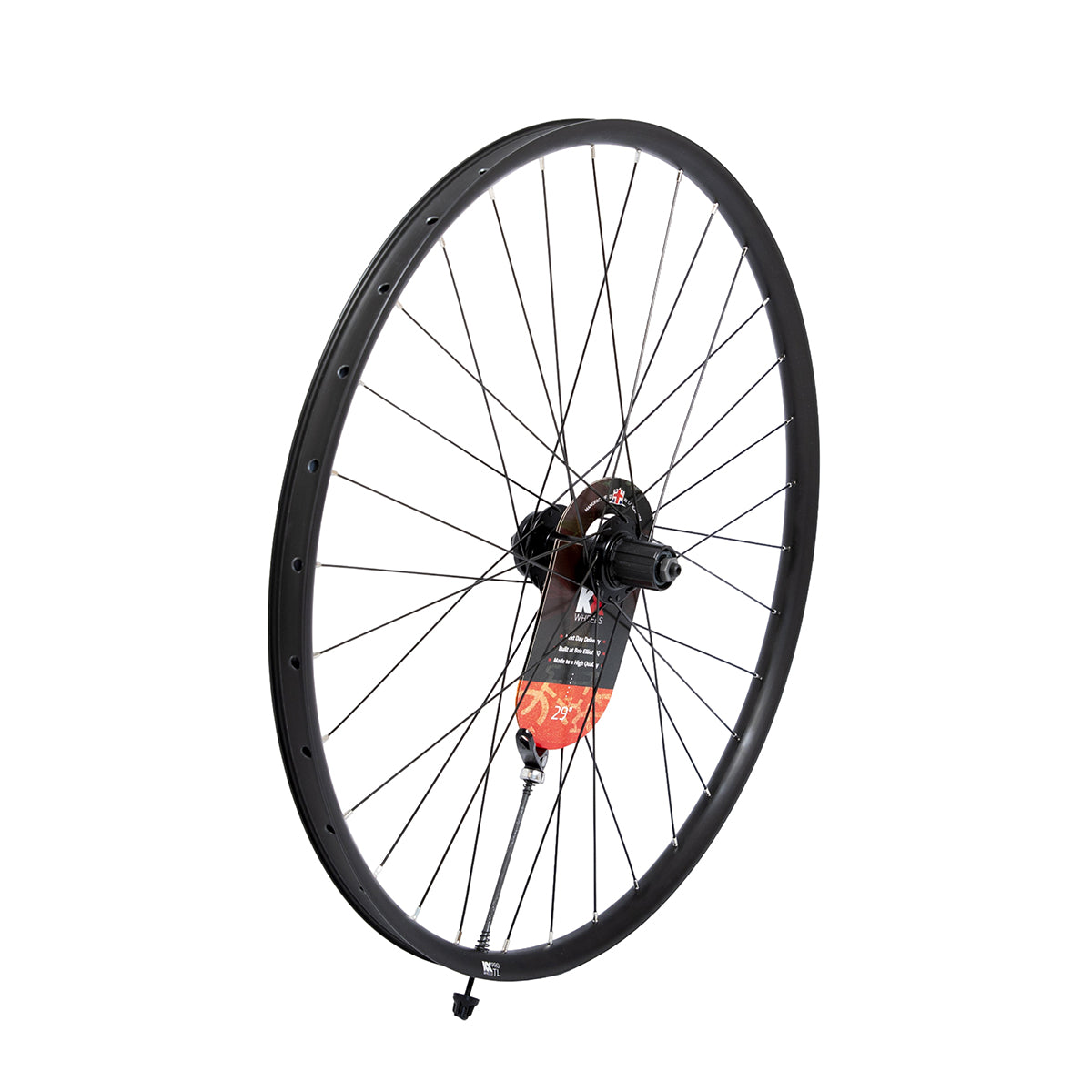 KX MTB 29" Doublewall Q/R “Boost” 141mm Cassette Tubeless Wheel Disc Brake in Black (Rear)