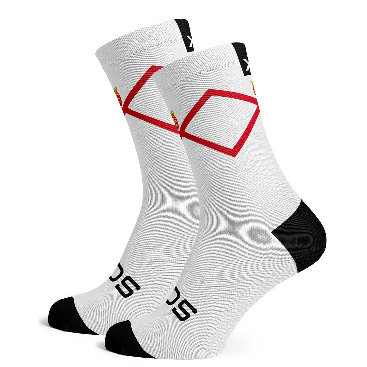 Sox Footwear Jersey Flag White Premium Crew Socks - Large (UK 8-12)