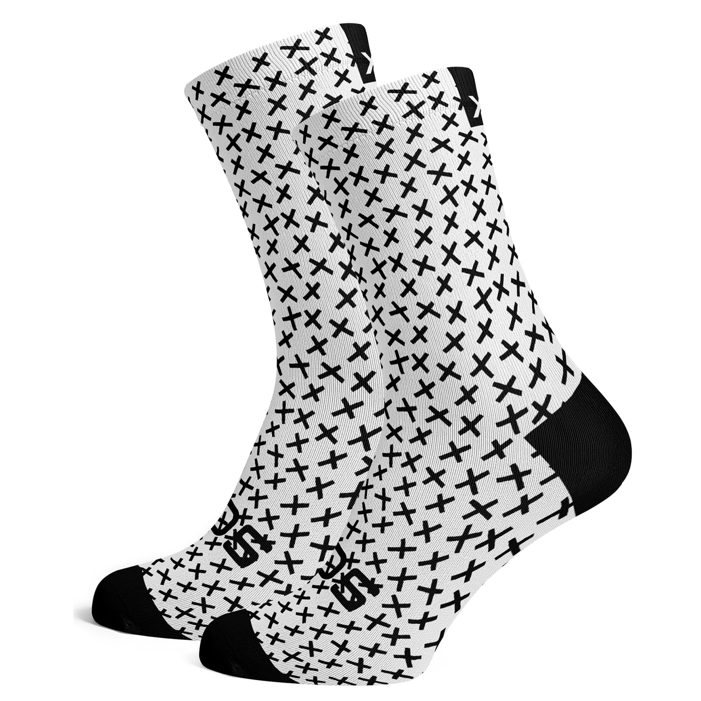 Sox Footwear Cross Mono-Chrome Premium Crew Socks - Large (UK 8-12)
