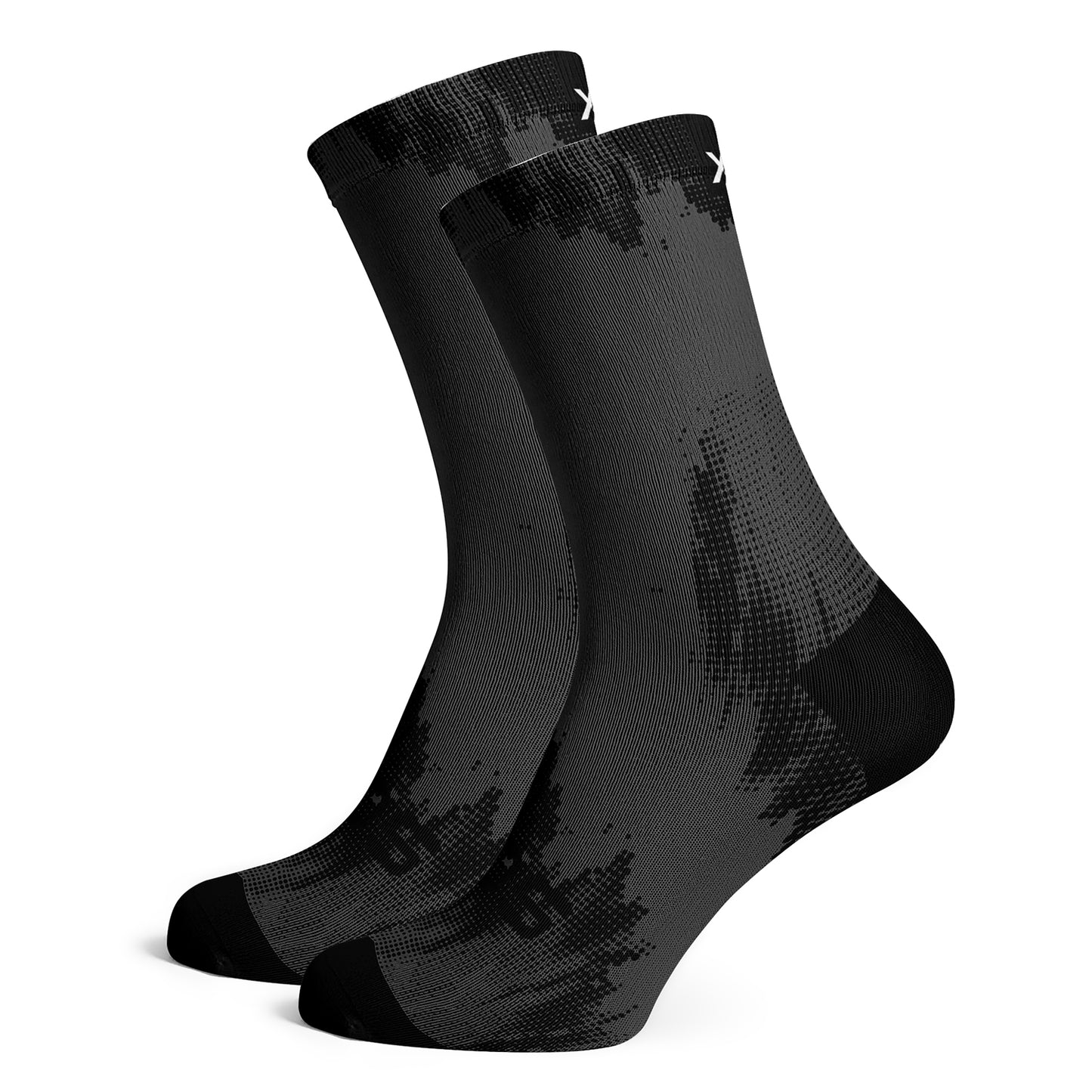 Sox Footwear Black Gravel Minimalist Premium Crew Socks - Large (UK 8-12)