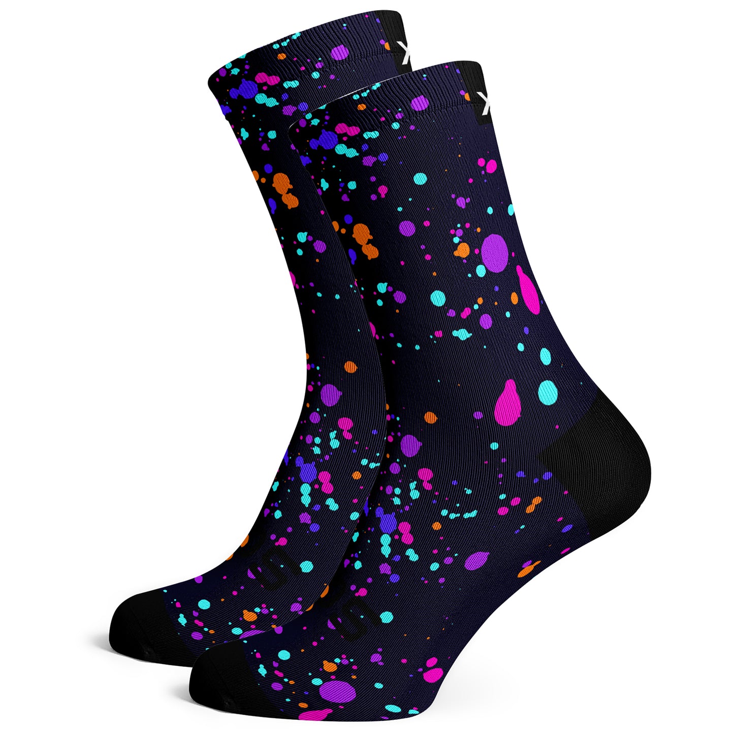 Sox Footwear Purple Splash Bright & Fun Premium Crew Socks - Large (UK 8-12)