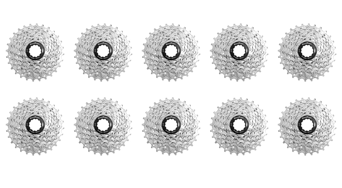 SunRace CSM63 - 7 Speed MTB 11-28T Nickel Cassette - Workshop OEM Pack of 10