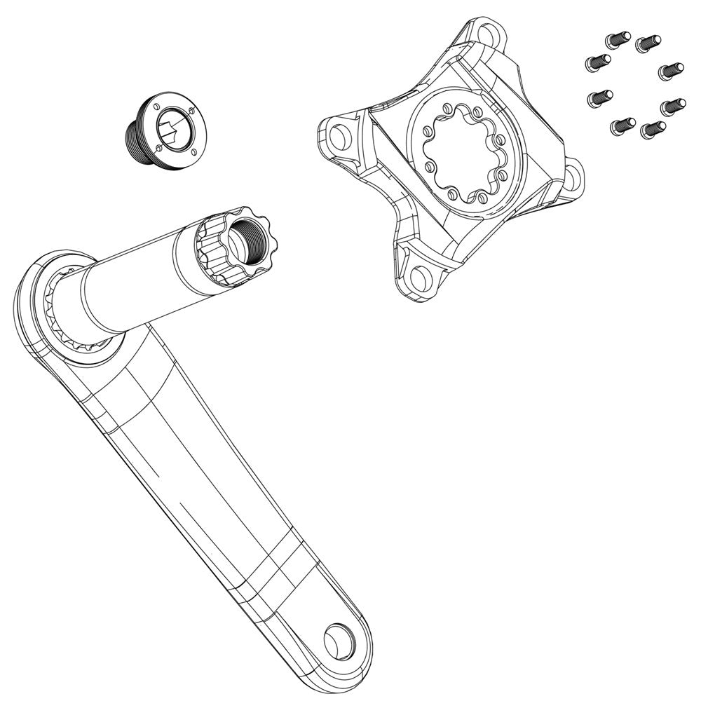 Sram Spare - Crank Arm Bolt Kit M15/M26 Alloy Self-Extracting GXP Black Qty 1:  GXP