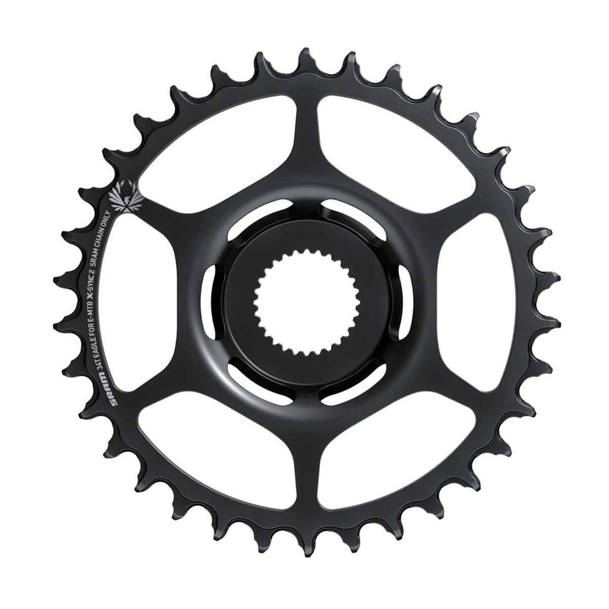SRAM X-SYNC2 Chainring Direct Mount 6mm Offset Eagle: BLACK 12SPD 34T