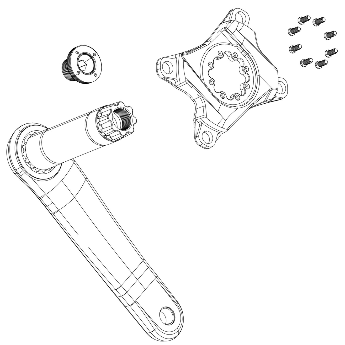 SRAM Crankset FORCE 1x E1 XPLR DUB WIDE - Direct Mount 42T (BB not included):  172.5MM