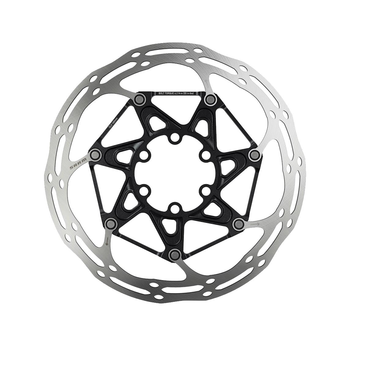 SRAM Rotor Centerline CenterLock Rounded 1.85mm: BLACK 160MM