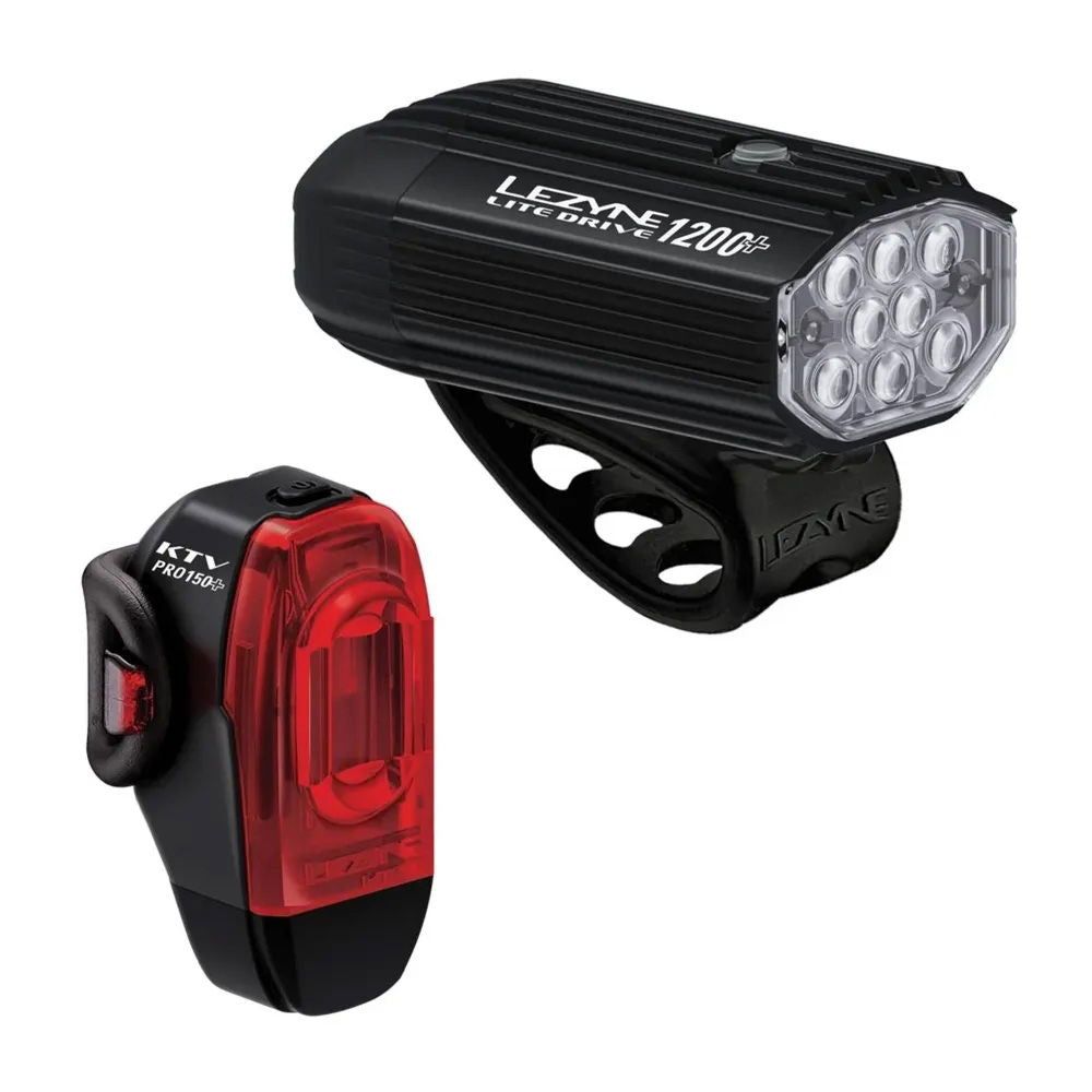 Lezyne - Lite Drive 1200+ /  KTV Drive Pro+ Pair - Black