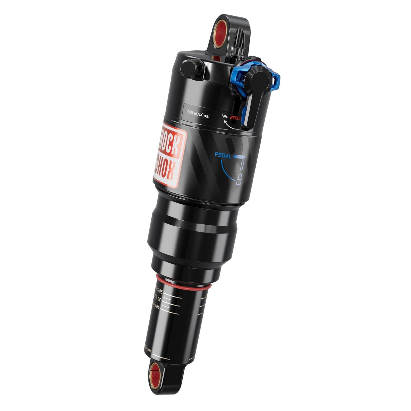 RockShox Rear Shock Deluxe Ultimate RCT - Trunnion Standard - C2: BLACK WITH SILVER DECALS 185X55