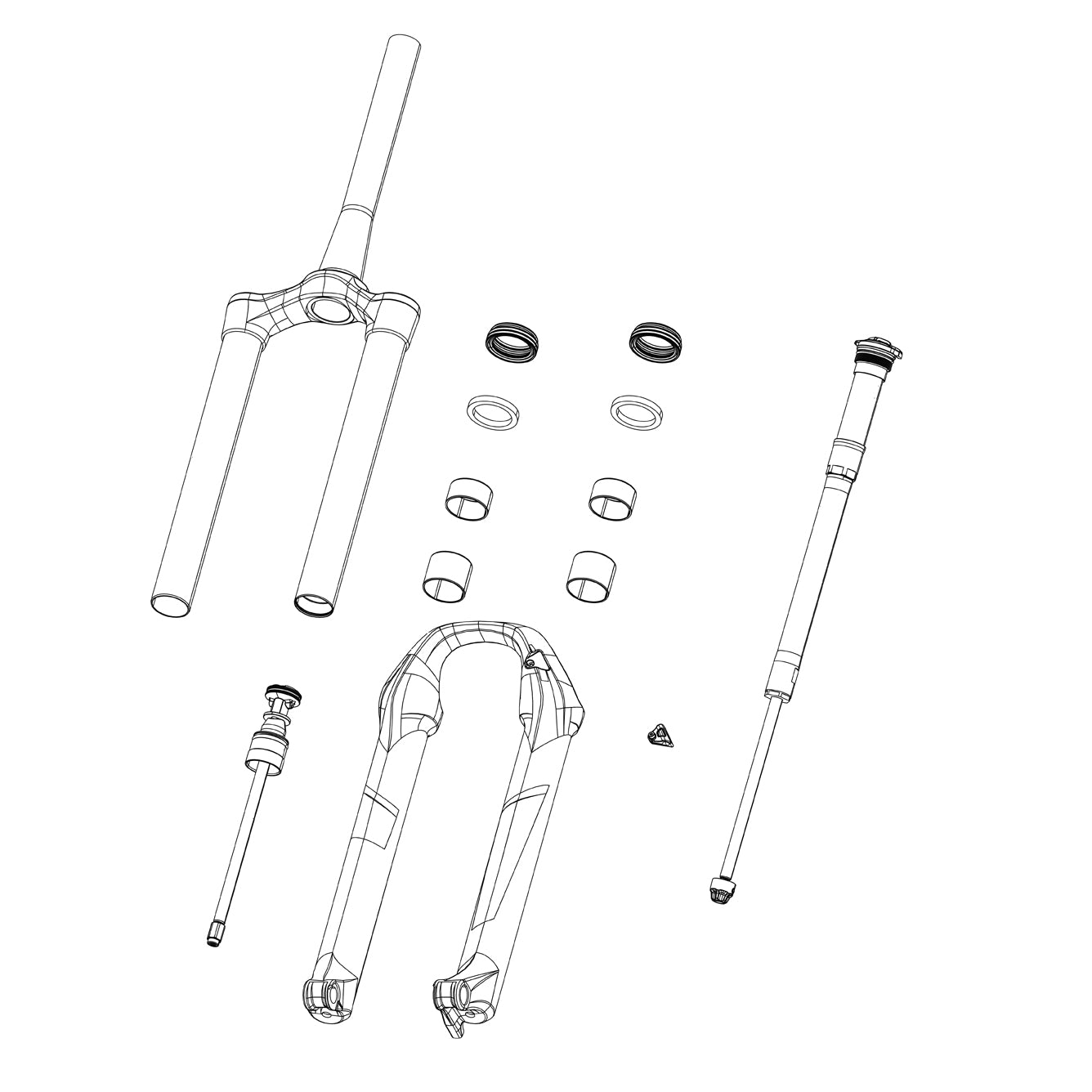 RockShox Fork Lower Leg - (Ultimate Decals Included) 700C  - Rudy Xl Base/Ultimate A1 (2026+): GLOSS BLACK