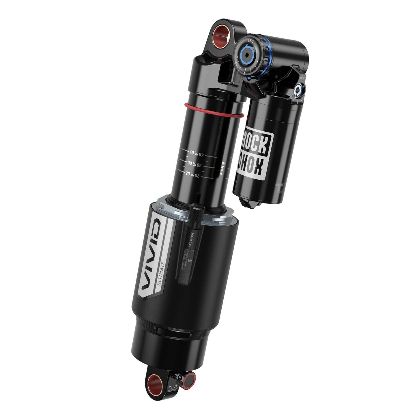 RockShox Rear Shock Vivid Ultimate RC2T - Standard Trunnion - D1: REB55/COMP34 185X55