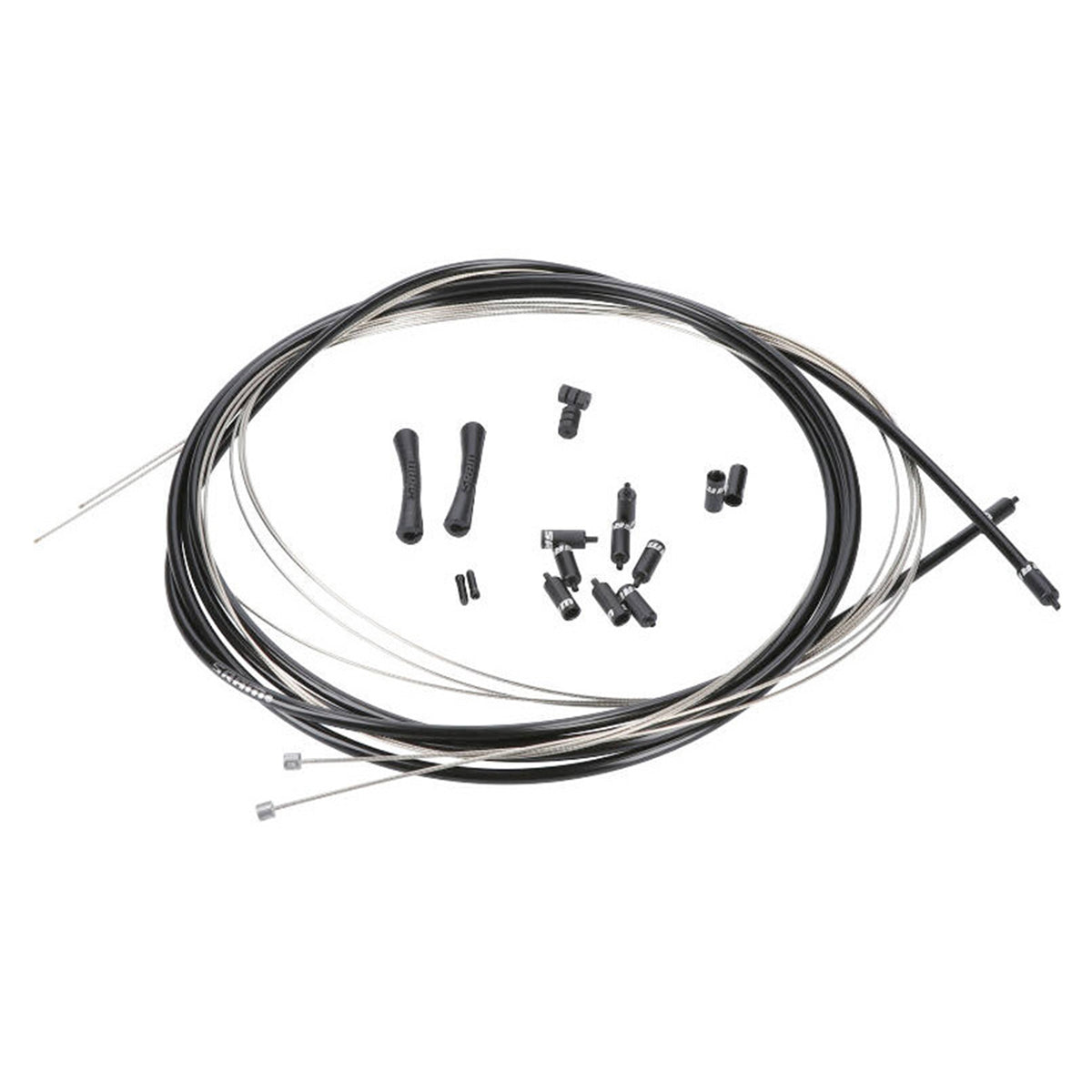 SRAM SlickWire Pro Ext Long Road Brake Cable Kit 5mm (1x1350mm, 1x2750mm 1.5mm pol SS cables, 5mm Kevlar® reinforced linear strand housing,ferrules,end caps,frame protectors): BLACK