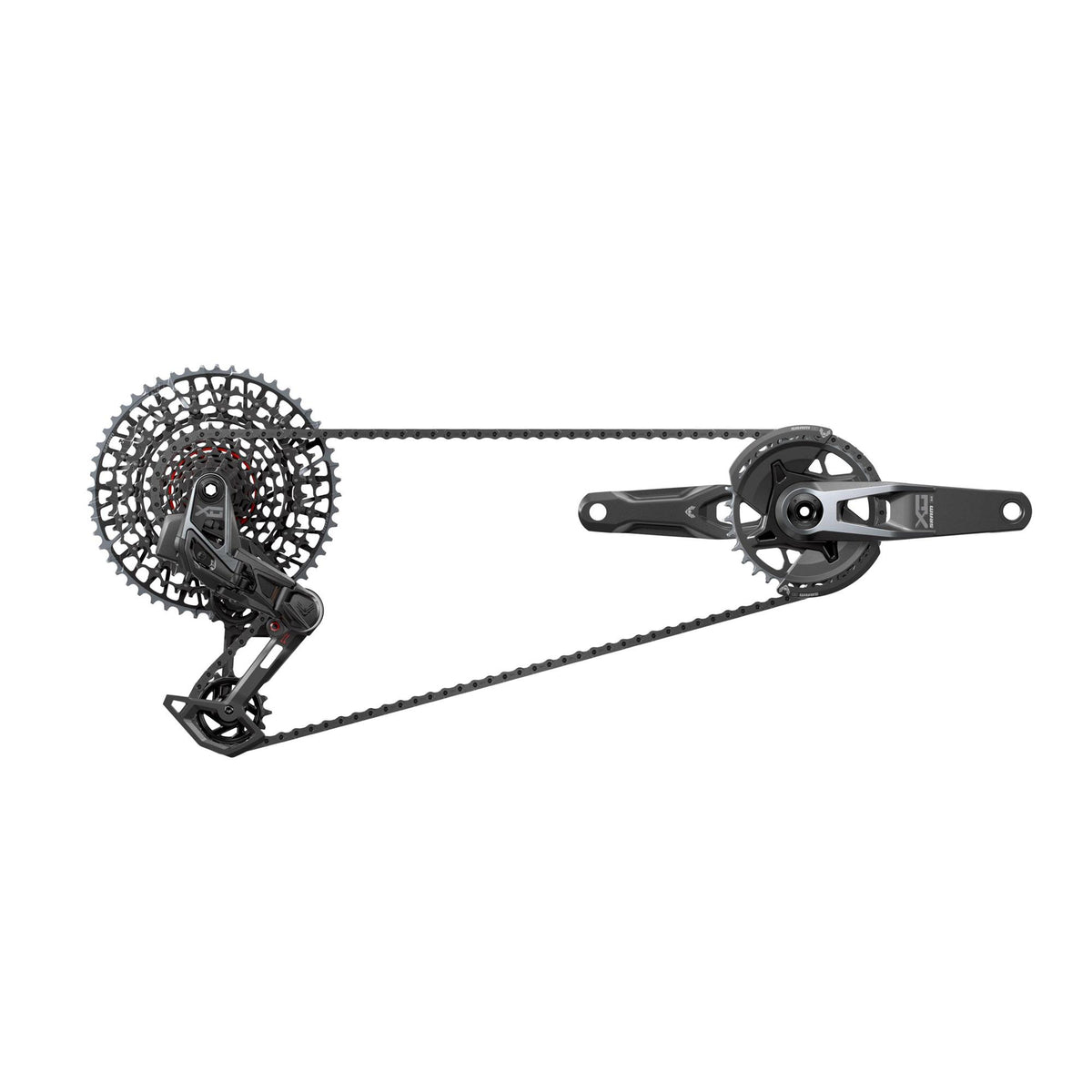 SRAM Eagle 90 DUB Groupset (Rear Der, Trigger Shifter w Clamp, Crankset DUB MTB Wide w DM 32t T-TYPE Chainring w/2 guards, GX T-Type chain 126l, CS XS-1275 BLK 10-52t):  175MM