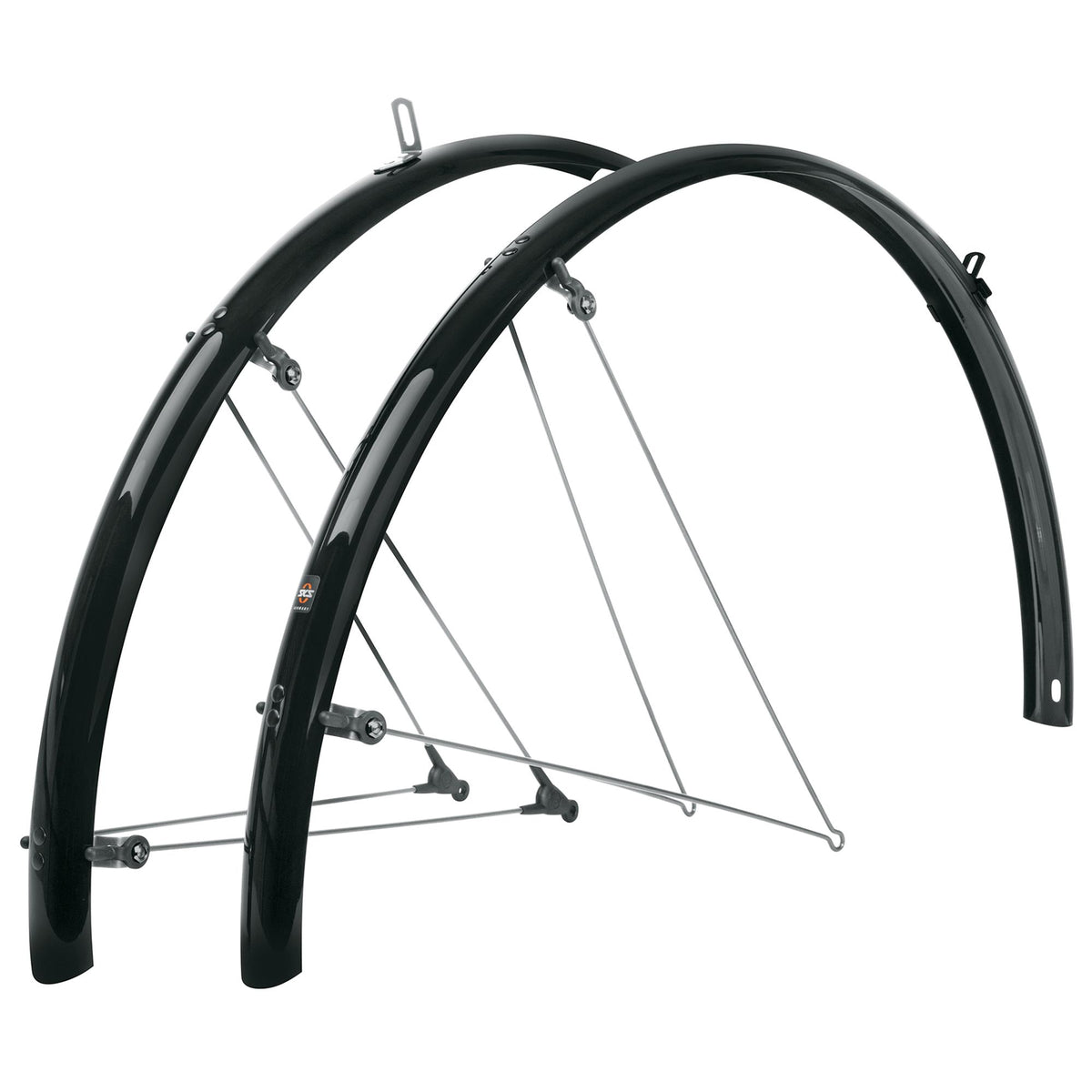 SKS Bluemels Stripes 28" Mudguard: BLACK/GREY 65MM