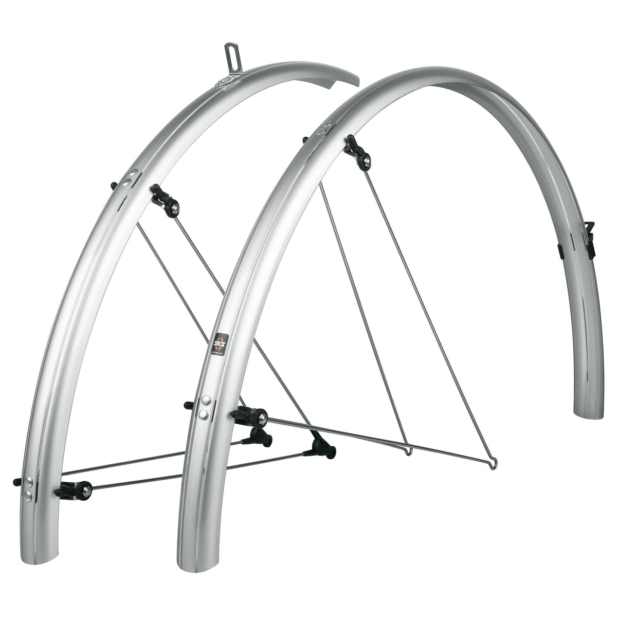 SKS Bluemels Stripes 28" Mudguard: BLACK/GREY 69MM