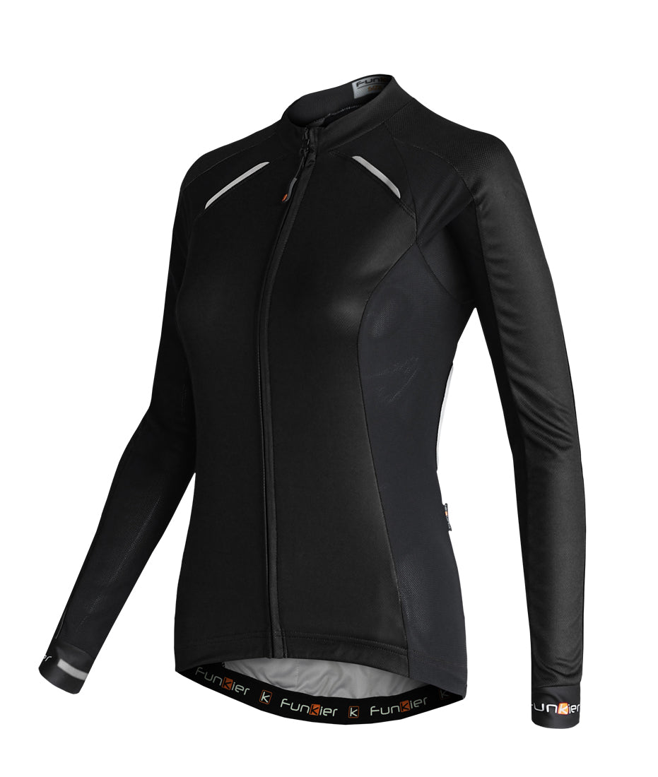 Funkier Odessa Ladies Summer Long Sleeve Jersey in Black - Large