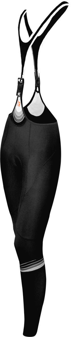 Funkier Thermesse S-981W-C12 Ladies Winter Single Strap Bib Tights in Black - Large