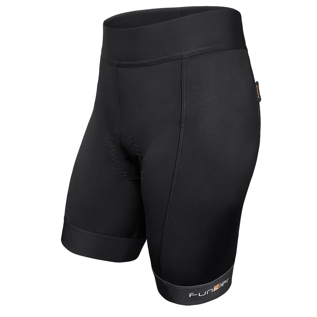 Funkier Ridesse II Ladies 8 Panel Shorts in Black - Large