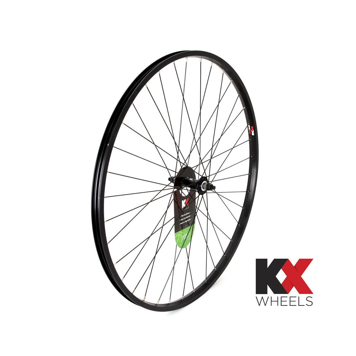 KX Hybrid 700C Singlewall Solid Axle Wheel Rim Brake (Front) - Black