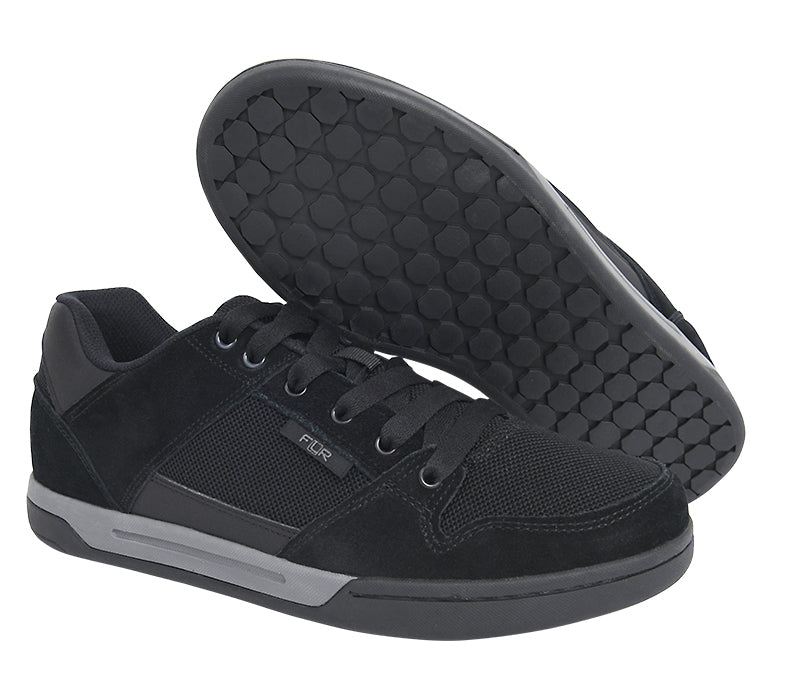 FLR Congo Suede Leather Flat Line Shoe in Black - Size 40