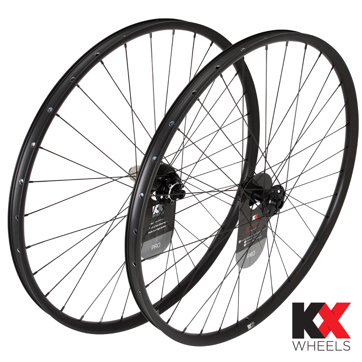 KX Pro 29" MTB Disc Tubeless Thru Axle Wheels in Black - Front