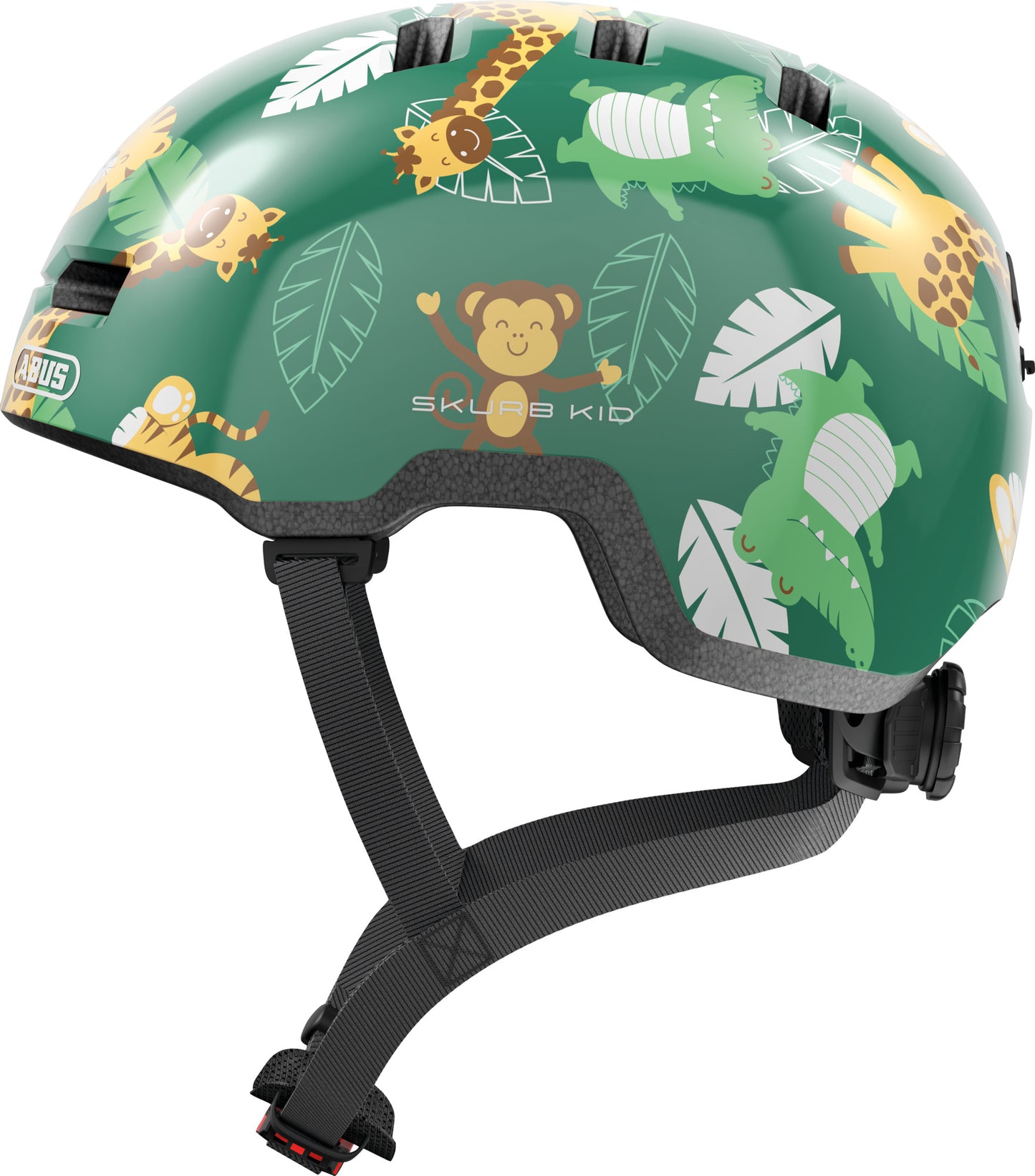 ABUS Skurb Kids Skate Helmet in Green Jungle - Medium (50-55cm)