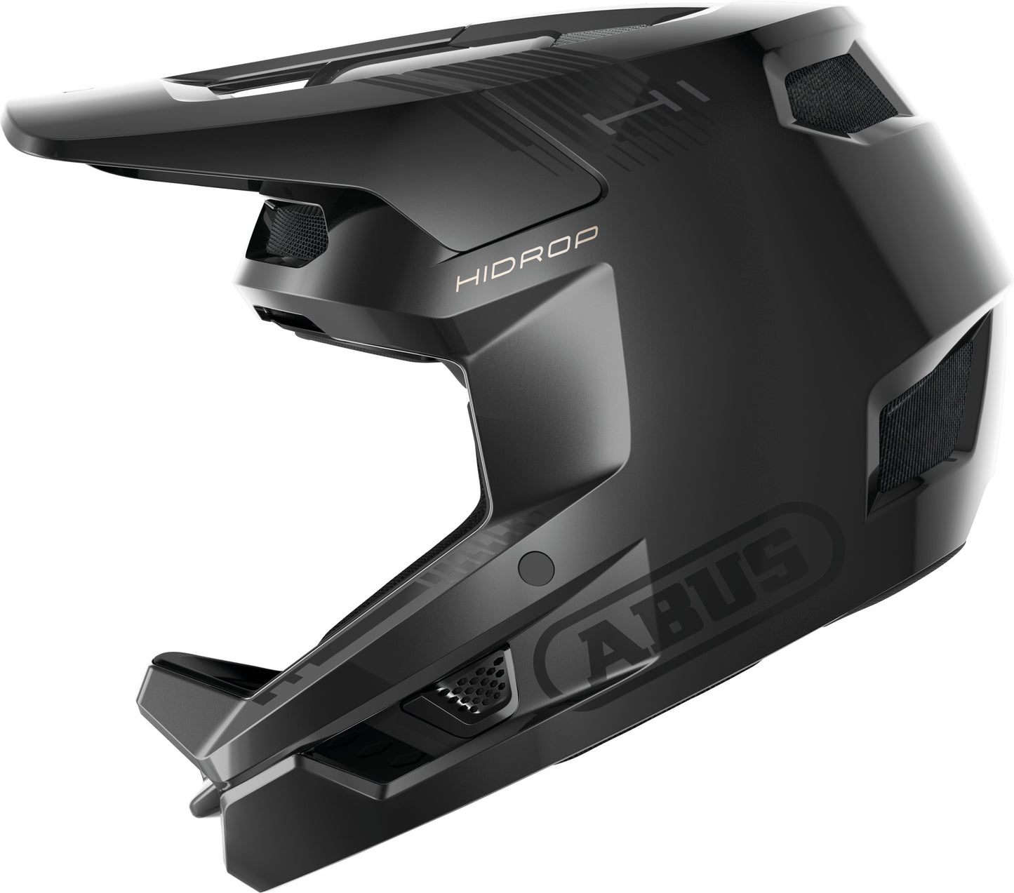 ABUS HiDrop MTB Full Face Helmet in Shiny Black - Large (59-60cm)