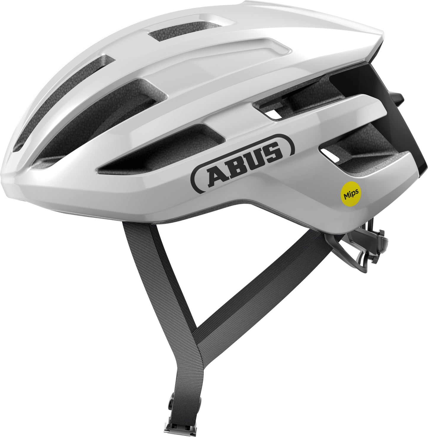ABUS Powerdome MIPS Road Helmet in Shiny White (Made in Italy) - Large (5761cm)